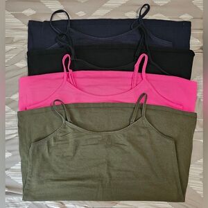 Women's Camisole Top Set - Black, Pink, Green
